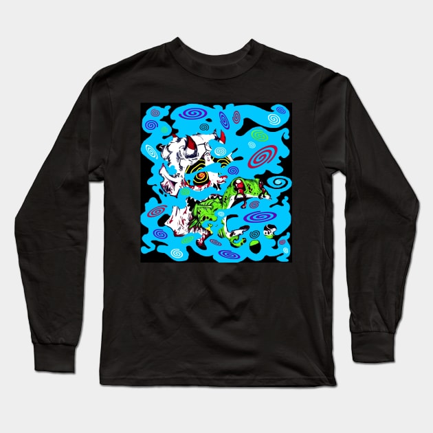 Frog Food in Blue Smoke Long Sleeve T-Shirt by Brandon Beyond